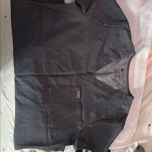 Figs Charcoal V-Neck Scrub Top